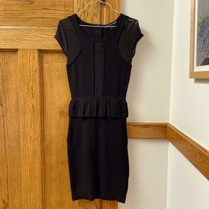 French Connection Black Dress with Peplum